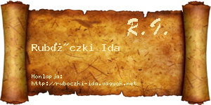 Rubóczki Ida névjegykártya