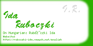 ida ruboczki business card